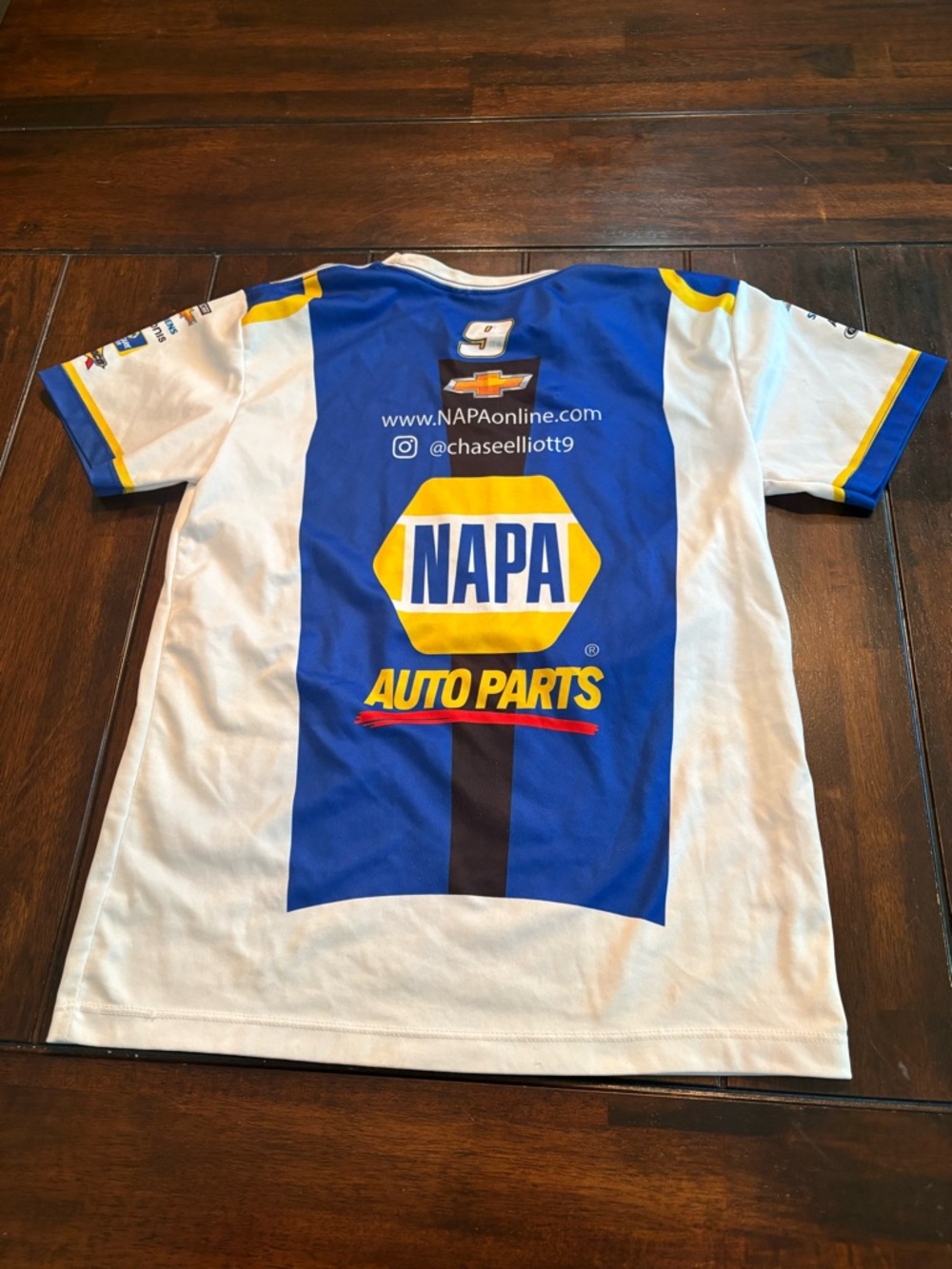 NAPA Kids' White & Blue Racing Logo Tee - Chase Elliott #9 - Picture 3 of 4